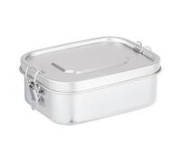 Relaxdays Boîte à tartines, Acier Inoxydable, Lunch Box, pour Adulte et Enfant, 1 Litre, Fermeture à étrier, argentée