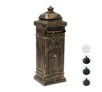 Relaxdays Boîte aux lettres anglaise sur pied en alu colonne vintage nostalgie, design british, doré