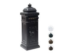 Relaxdays Boîte aux lettres anglaise sur pied en alu colonne vintage nostalgie, design british, noir