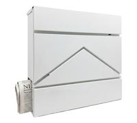 Relaxdays boîte aux Lettres, compart. Journal, 37×37×11 cm, DIN C4, Blanc