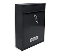 Relaxdays Boîte aux Lettres Design en métal 26,5 x 35 x 8,5 cm, Noir | 26,5 x 35 x 8,5 cm