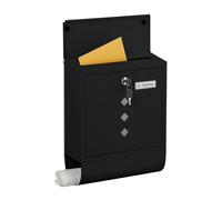 Relaxdays Boite aux Lettres, métal, 4 clés, Porte-journaux, Design Sobre, H x L x P : 38 x 31 x 14 cm, Anthracite