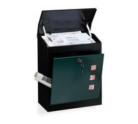 Relaxdays 10020775_641 Boîte aux Lettres Murale Grande XL pour Paquet avec clapet sécurité avec clés HxlxP: 53 x 43,5 x 26 cm, Noir-Vert