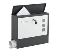 Relaxdays Boîte aux Lettres, Porte-journaux, métallique, 4 clés, H x L x P : env. 30 x 36 x 11 cm, Bicolore