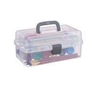 Relaxdays Boîte de Rangement à 9 Compartiments, Caisse pour Le Bricolage, HxLxP: 14,5 x 33 x 19 cm, Transparent - Gris