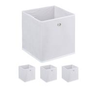 relaxdays Boîte de rangement blanche, lot de 4
