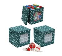 Relaxdays Boîte de rangement boules de Noël 3 pcs