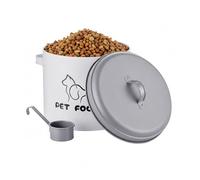 Relaxdays boîte de Rangement en Acier galvanisé 5 l, Couvercle et Pelle, 22×26×18 cm, Blanche