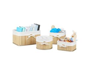 Relaxdays Boîte de rangement en bambou lot de 16