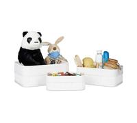 Relaxdays Boîte de rangement en bambou lot de 6