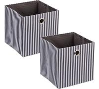 relaxdays Boîte de rangement grise en lot de 2