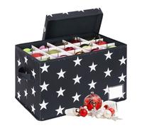 Boîte de Rangement pour décorations de Noël Relaxdays, 30 Boules, H x L x P : 26,5 x 42,5 x 26 cm, Polyester, Carton.
