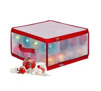 Boîte de Rangement pour Boules de Noël Relaxdays, 32 Boules, 18 x 36 x 36 cm, Plastique, Carton, Transparente/Rouge