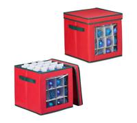 Relaxdays Boîte de rangement pour boules de Noël