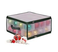 Relaxdays Boîte de Rangement pour Boules de Noël, 32 Boules, H x l x P : 18 x 36 x 36 cm, Plastique, Carton, boîte à Boules Transparent/Vert