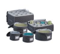 relaxdays Boîte de rangement pour la vaisselle, set de 6 pièces