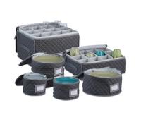 relaxdays Boîte de rangement pour la vaisselle, set de 6 pièces