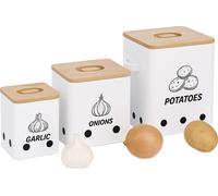 relaxdays Boîte de rangement pour pommes de terre, lot de 3