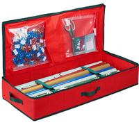 relaxdays Boîte de rangement rouge pour papier cadeau
