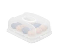 Relaxdays Boîte gâteaux, Brownies, rectangulaire, couvercle, idéale pour les fêtes, HlP:15,5x37,5x27,5cm blanc