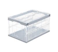 relaxdays boîte pliante 60.0 l transparent/gris 59.5 x 39.5 x 31.5 cm