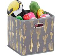 relaxdays Boîte pliante carrée avec motif cactus