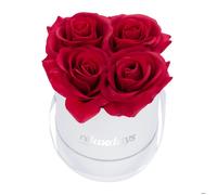 Relaxdays Boîte blanche ronde pour 4 roses