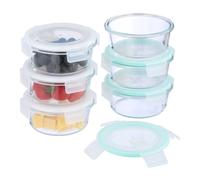 Relaxdays Boîtes Alimentaires en Verre, Lot de 6, Couvercle hermétique en Plastique, 400 ML, récipients, Transparents