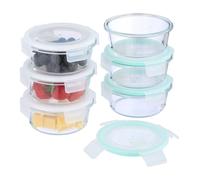 Relaxdays Boîtes alimentaires en verre, lot de 6, couvercle hermétique en plastique, 400 ml, récipients, transparents