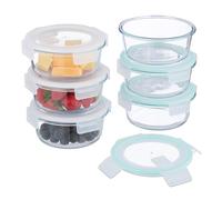 Relaxdays Boîtes Alimentaires en Verre, Lot de 6, Couvercle hermétique en Plastique, 620 ML, récipients, Transparents