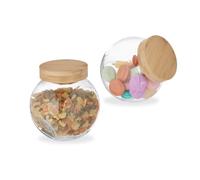 Relaxdays Bonbonnière en verre lot de 2