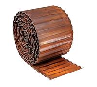 Relaxdays Bordure de Gazon, 10 m x 15 cm, métal Aspect rouillé, Rouleau, Flexible, Marron, pour parterres et pelouse