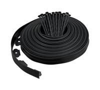 Relaxdays Bordure de Jardin, 20 m, pour délimiter parterres et allées, Bande Flexible en Plastique, Noir