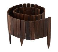 Relaxdays Bordure de Jardin, 200 cm de Long, Flexible, hauteurs variées, Bois, clôture de Parterre, Brun foncé
