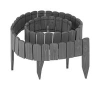 Relaxdays Bordure de Jardin 200 cm, Flexible, Hauteur Visible 10 cm, à enfoncer, Bois Sapin, pelouse, Gris foncé