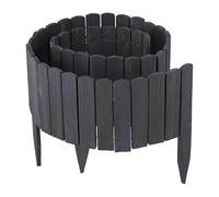 Relaxdays Bordure de Jardin, 200 cm, Flexible, Hauteur Visible : 20 cm, à enfoncer, Bois, Bordure de pelouse, Anthracite