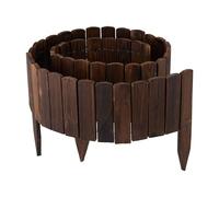 Relaxdays Bordure de Jardin, 200 cm, Flexible, Hauteur Visible : 20 cm, à enfoncer, Bois, Bordure de pelouse, Brun foncé