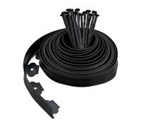 Relaxdays Bordure de Jardin avec ancrage, 10 m, pour délimiter parterres et chemins, Bande Flexible en Plastique, Noir