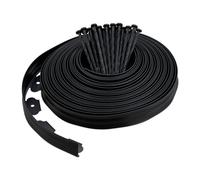 Relaxdays Bordure de Jardin, Flexible, en Plastique, avec piquets, pour Les chemins ou parterres, 20 m, Noire