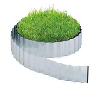 Relaxdays Bordure de Jardin Flexible, métal galvanisé, pour pelouse et Parterre, Longueur 12 m, Hauteur 16 cm, argenté