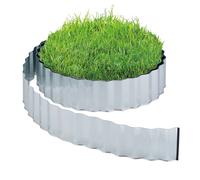 Relaxdays Bordure de Jardin Flexible, métal galvanisé, pour pelouse et Parterre, Longueur 15 m, Hauteur 16 cm, argenté