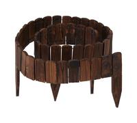 Relaxdays Bordure de Jardin, 200 cm de Long, Flexible, Hauteur Visible 10 cm, Bois, clôture de Parterre, Brun foncé