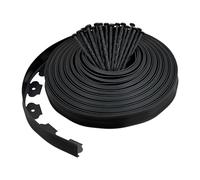 Relaxdays Bordure de Jardin, Flexible, en Plastique, avec piquets, pour Les chemins ou parterres, 30 m, Noire