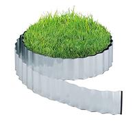 Relaxdays Bordure de Jardin Flexible, métal galvanisé, pour pelouse et Parterre, Longueur 12 m, Hauteur 16 cm, argenté