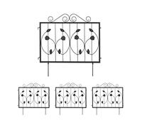 Relaxdays Bordure de Jardin, HxL par pièce: 60 x 60 cm, clôture à Planter, 4 éléments décoratifs, métal, Noir