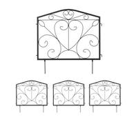 Relaxdays Bordure de Jardin, HxL par pièce: 60 x 60 cm, métal, clôture à Planter, 4 éléments décoratifs, Noir