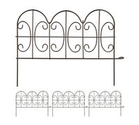 Relaxdays Bordure de Jardin, lot 4 éléments, métal, HxL: 28x38,5 cm chacun, pour extérieur, à Planter dans Le Sol, Vert