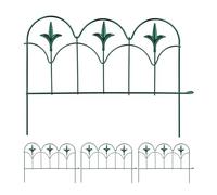 Relaxdays Bordure de Jardin, Lot de 4 éléments, métal, HxL: 28x38,5 cm chacun, extérieur, à Planter dans Le Sol, Vert