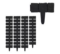 Relaxdays Bordure de Jardin, Lot de 40 éléments, H x P: 10 x 25 cm, en Plastique, Effet pièrre, éléments de Bordure, Couleur Noire