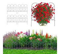 Relaxdays Bordure de Jardin, Lot de 5, métal, 46 x 46 cm, à enfoncer, clôture décorative pour massifs et pelouse, Noir